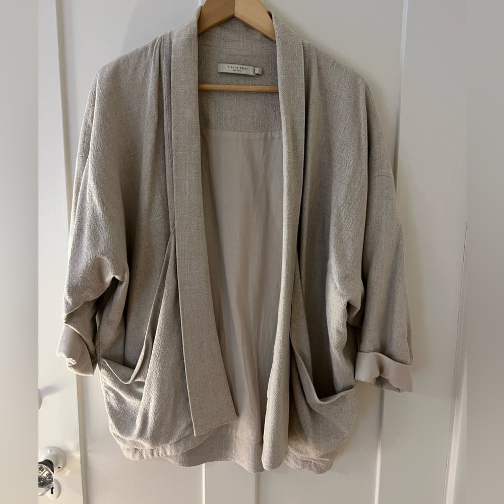 Women's Beige Open-Front Jacket